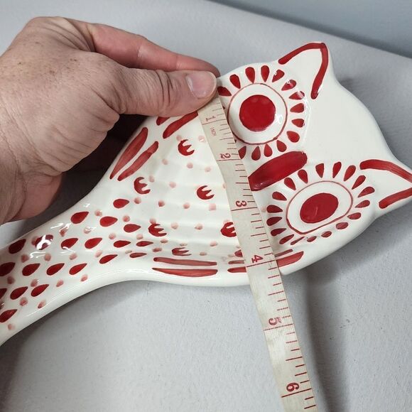 Owl Shaped Spoon Rest HOME Essentials Red - Picture 3 of 4